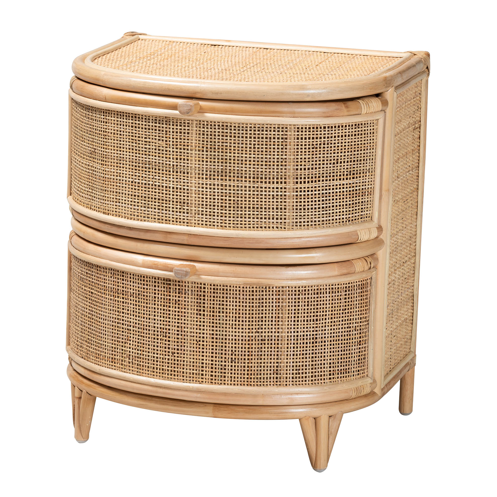 Baxton Studio Oleta Modern Bohemian Natural Brown Rattan 2-Drawer